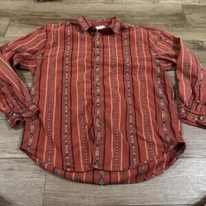 Vintage The Territory Ahead Southwestern Aztec Orange Shirt